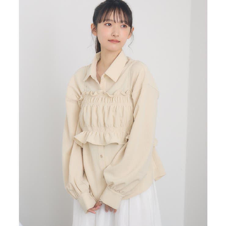 ギャザーキャミsetシャツ[品番：RTGW0008888]｜RETRO GIRL