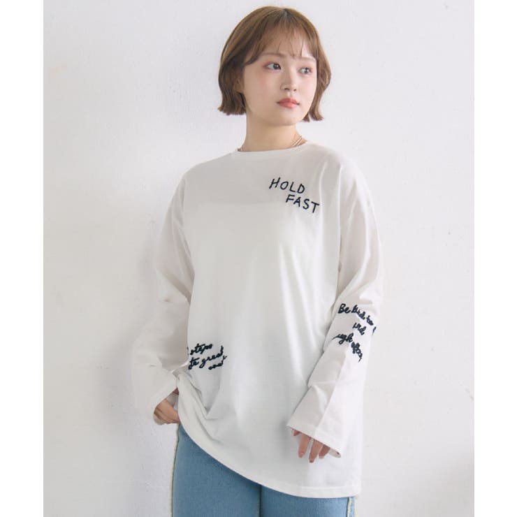 WHT2 | ランダム刺繍ロンTEE | RETRO GIRL