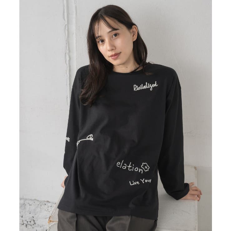 BLK1 | ランダム刺繍ロンTEE | RETRO GIRL