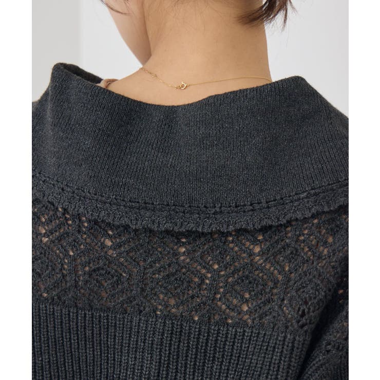 スカシ柄スキッパーニット | RETRO GIRL | 詳細画像29 