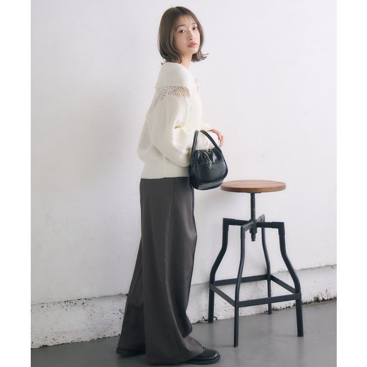 スカシ柄スキッパーニット | RETRO GIRL | 詳細画像3 