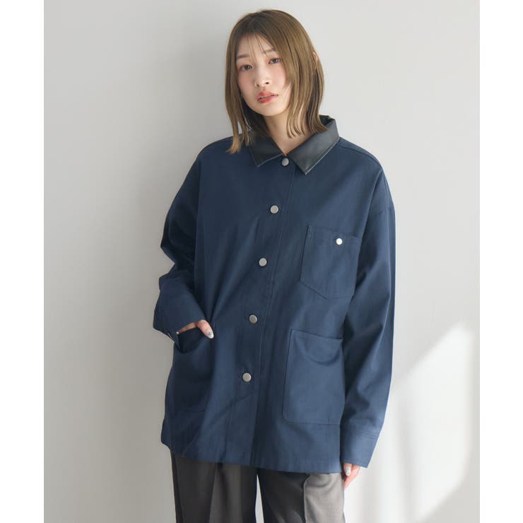 Fレザー襟カバーオール | RETRO GIRL | 詳細画像15 