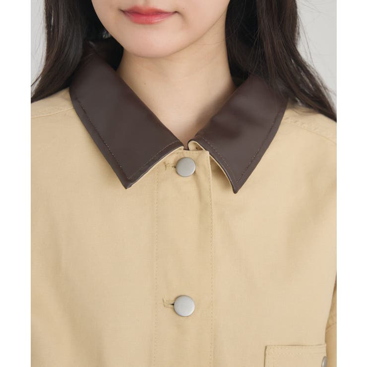 Fレザー襟カバーオール | RETRO GIRL | 詳細画像19 