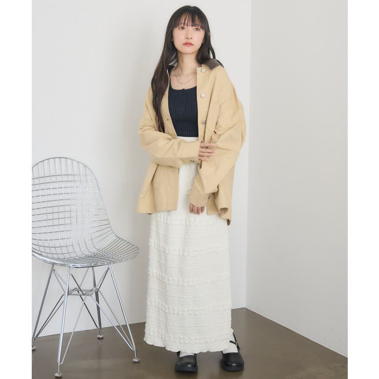 Fレザー襟カバーオール | RETRO GIRL | 詳細画像3 