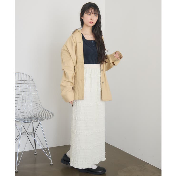 Fレザー襟カバーオール | RETRO GIRL | 詳細画像4 