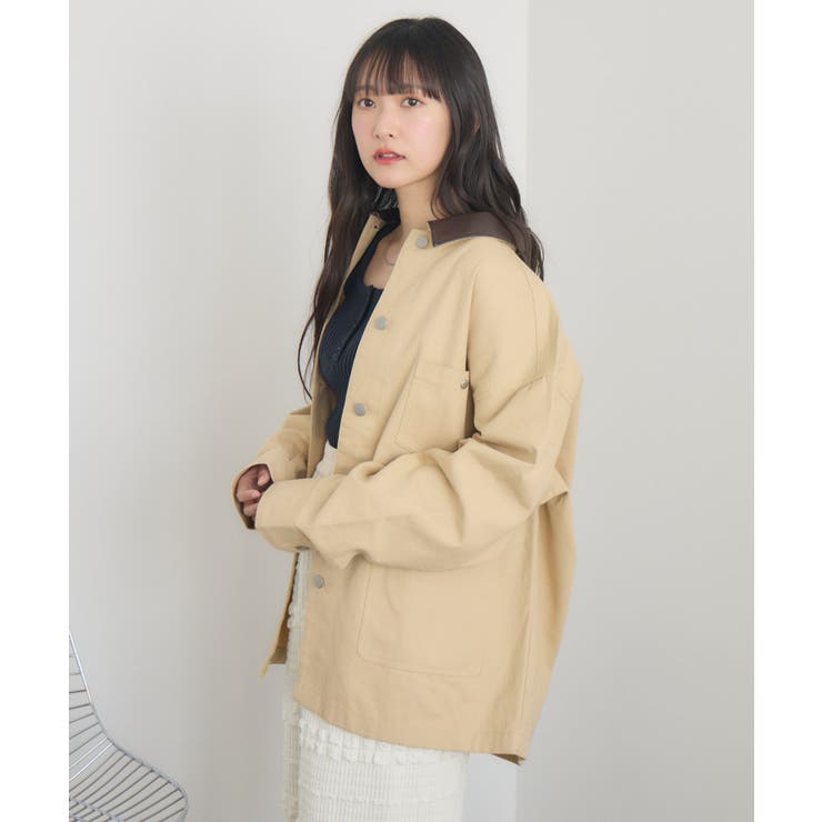 Fレザー襟カバーオール | RETRO GIRL | 詳細画像9 