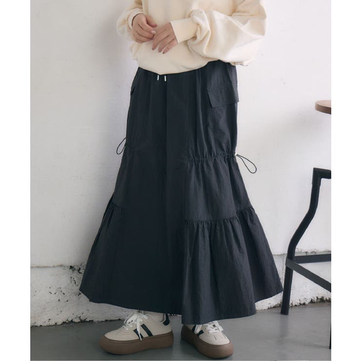 BLK1 | ドロストナイロンSK | RETRO GIRL