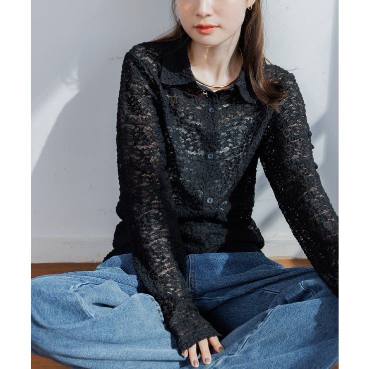 BLK1 | カットレースカーディガン | RETRO GIRL