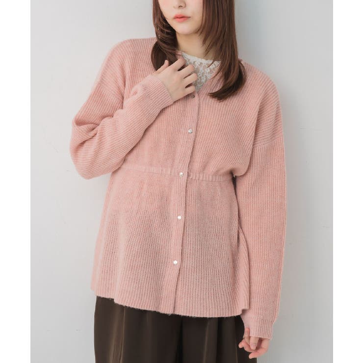 PNK0 | モヘアペプラムカーデ | RETRO GIRL