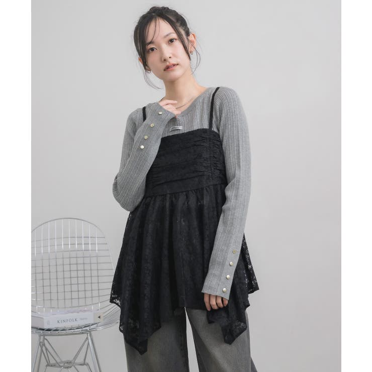 レースイレヘムキャミ | RETRO GIRL | 詳細画像18 