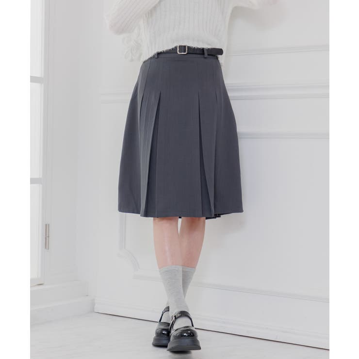 ベルト付きプリーツミディSK | RETRO GIRL | 詳細画像6 