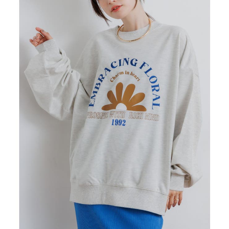 P/WHT | ロゴ刺繍トレーナー | RETRO GIRL