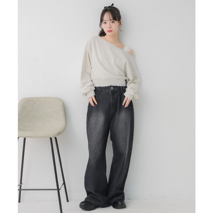 レース付ワンショルトレーナー | RETRO GIRL | 詳細画像17 