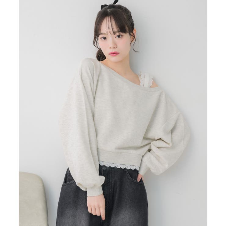 レース付ワンショルトレーナー | RETRO GIRL | 詳細画像22 