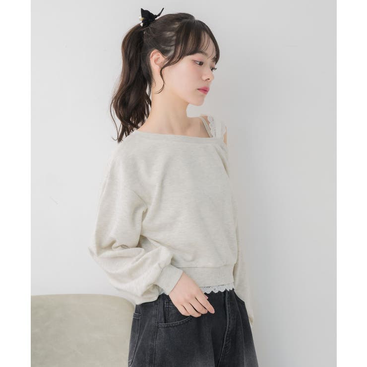 レース付ワンショルトレーナー | RETRO GIRL | 詳細画像23 