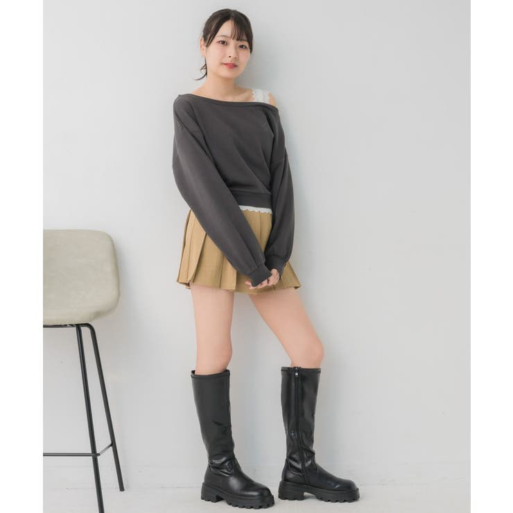 レース付ワンショルトレーナー | RETRO GIRL | 詳細画像3 