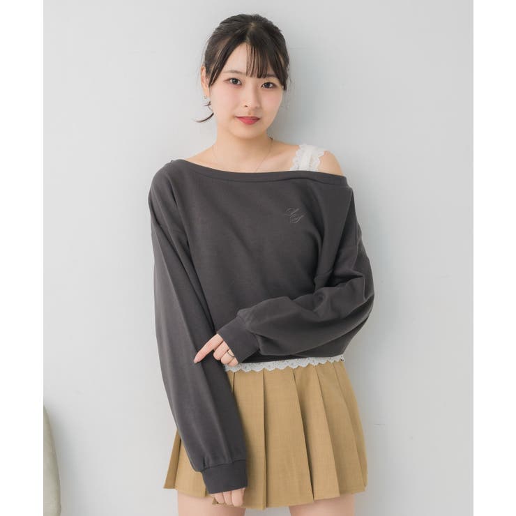 レース付ワンショルトレーナー | RETRO GIRL | 詳細画像6 