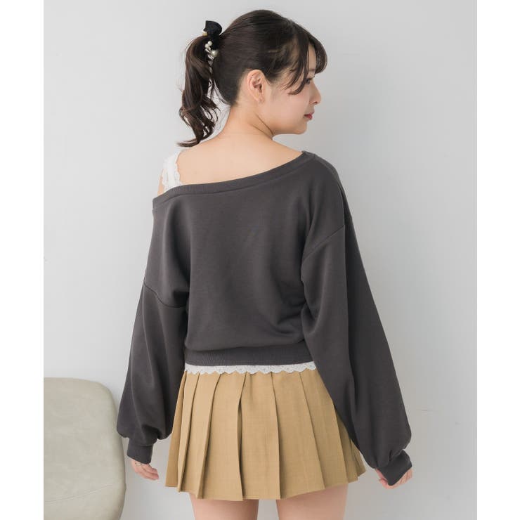 レース付ワンショルトレーナー | RETRO GIRL | 詳細画像7 