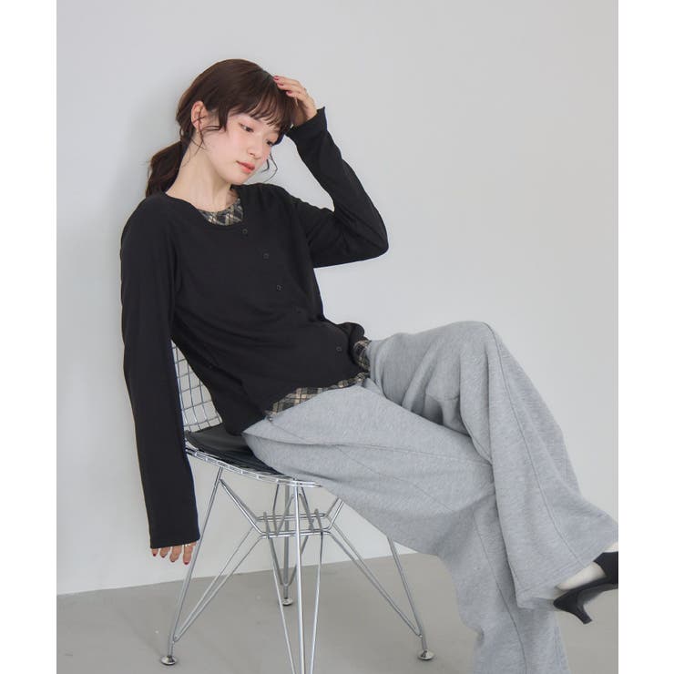 Fレイヤードクルーネックカーデ | RETRO GIRL | 詳細画像2 