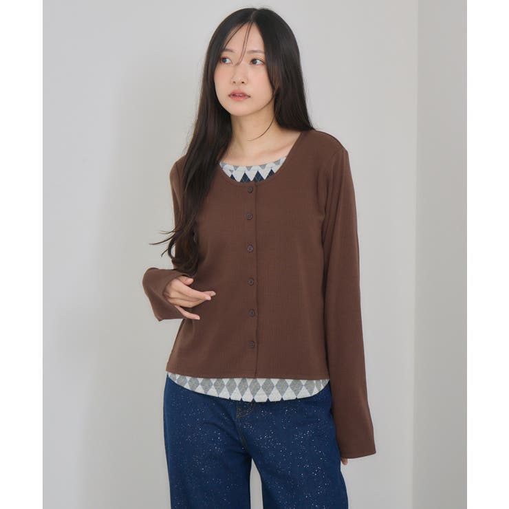 Fレイヤードクルーネックカーデ | RETRO GIRL | 詳細画像28 