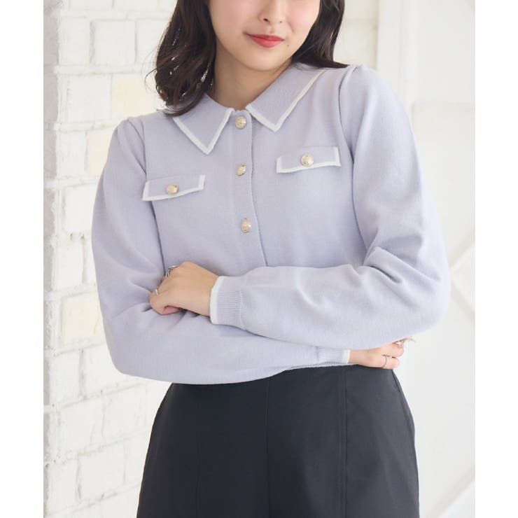 PPL0 | 襟付きヴィンテージカーデ | RETRO GIRL