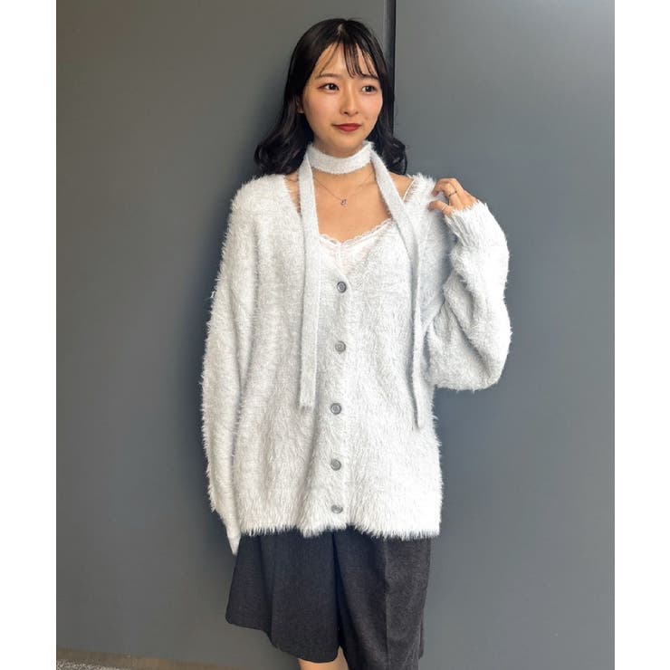 タイ付きシャギーカーデ | RETRO GIRL | 詳細画像10 