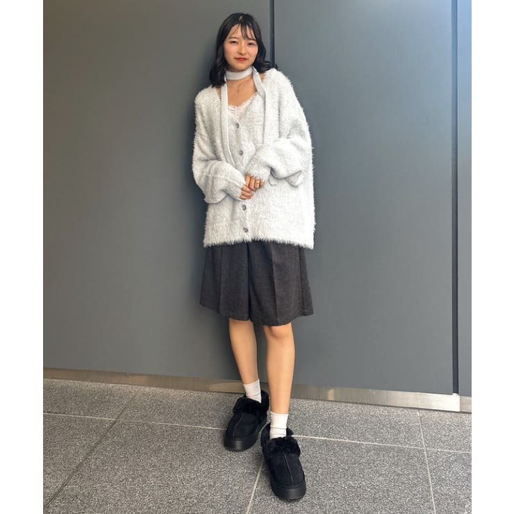 タイ付きシャギーカーデ | RETRO GIRL | 詳細画像2 