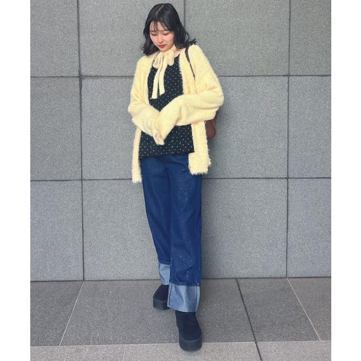 タイ付きシャギーカーデ | RETRO GIRL | 詳細画像24 