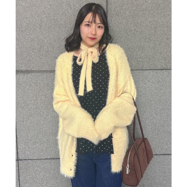 タイ付きシャギーカーデ | RETRO GIRL | 詳細画像25 