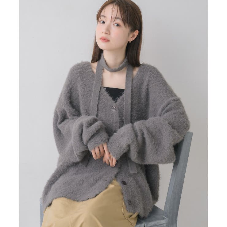 タイ付きシャギーカーデ | RETRO GIRL | 詳細画像28 