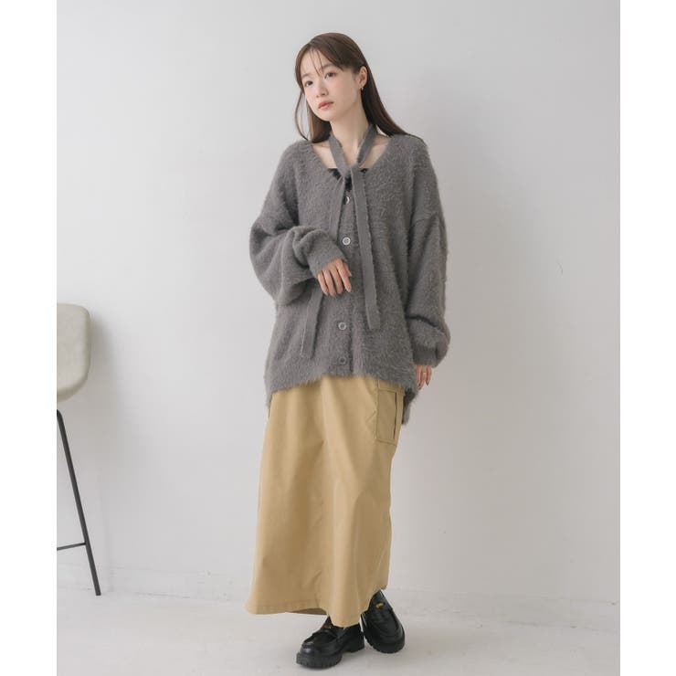 タイ付きシャギーカーデ | RETRO GIRL | 詳細画像30 