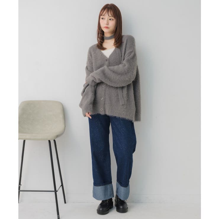 タイ付きシャギーカーデ | RETRO GIRL | 詳細画像38 