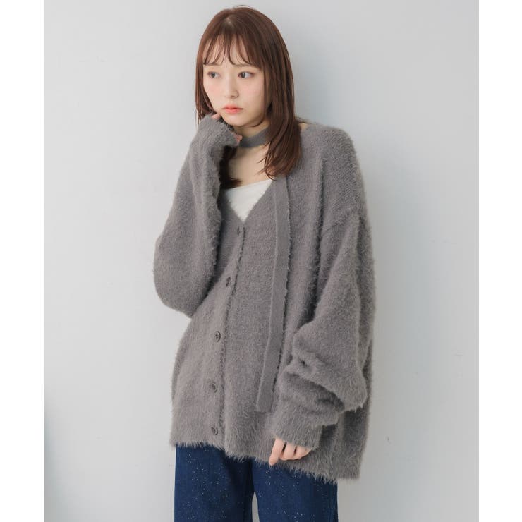 タイ付きシャギーカーデ | RETRO GIRL | 詳細画像39 