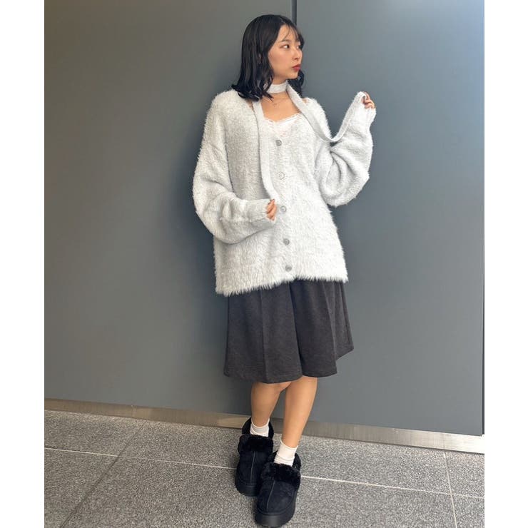 タイ付きシャギーカーデ | RETRO GIRL | 詳細画像4 