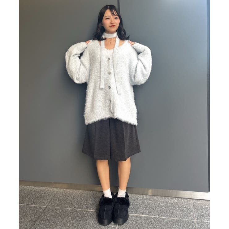 タイ付きシャギーカーデ | RETRO GIRL | 詳細画像5 