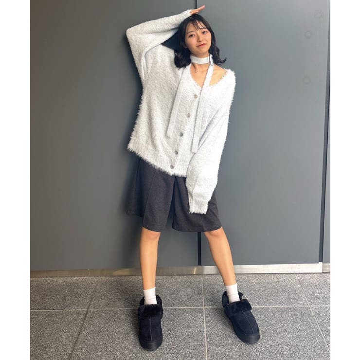 タイ付きシャギーカーデ | RETRO GIRL | 詳細画像6 