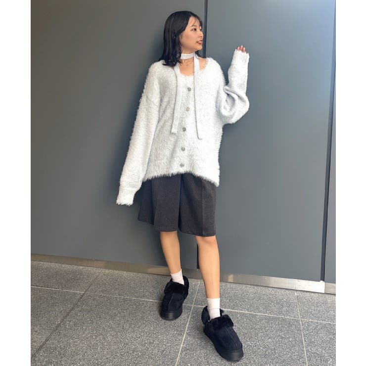 タイ付きシャギーカーデ | RETRO GIRL | 詳細画像7 