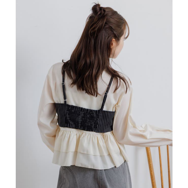 【セットアイテム】ストライプビスチェSETシャツ | RETRO GIRL | 詳細画像10 