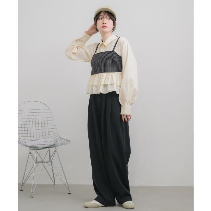 【セットアイテム】ストライプビスチェSETシャツ | RETRO GIRL | 詳細画像14 