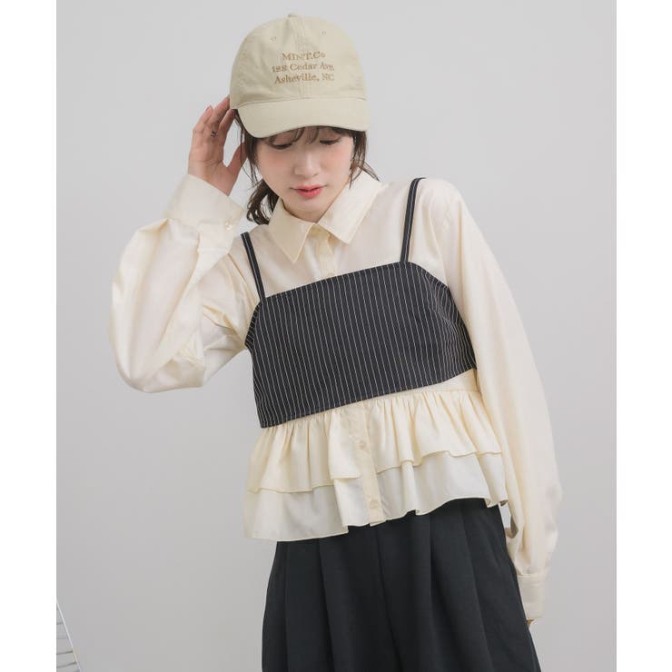 【セットアイテム】ストライプビスチェSETシャツ | RETRO GIRL | 詳細画像15 