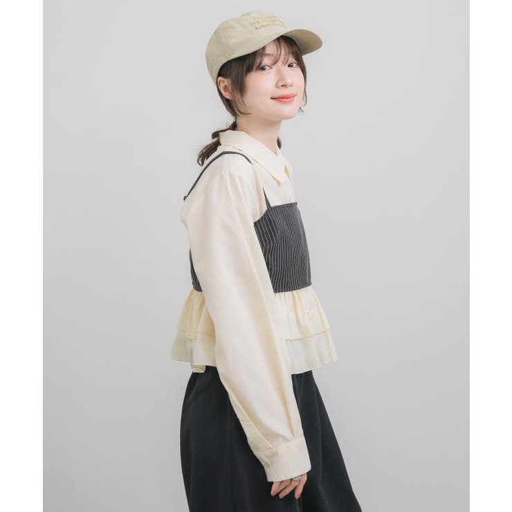 【セットアイテム】ストライプビスチェSETシャツ | RETRO GIRL | 詳細画像16 