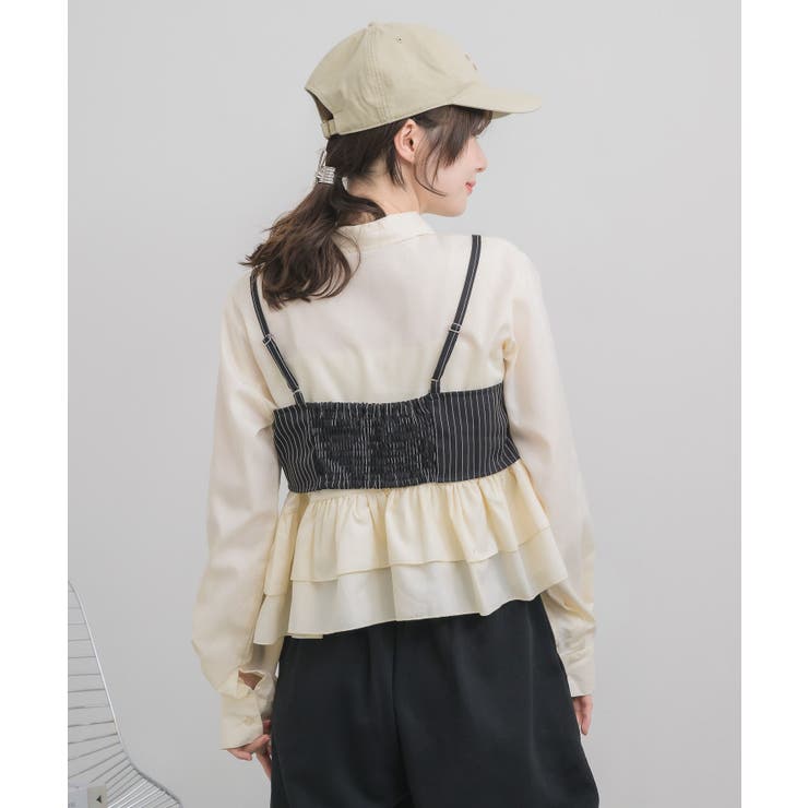 【セットアイテム】ストライプビスチェSETシャツ | RETRO GIRL | 詳細画像17 