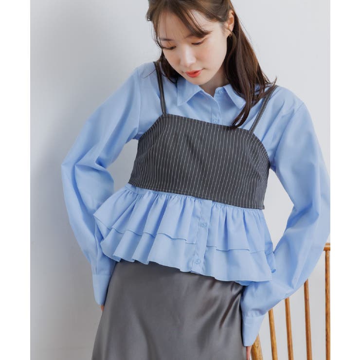 【セットアイテム】ストライプビスチェSETシャツ | RETRO GIRL | 詳細画像24 