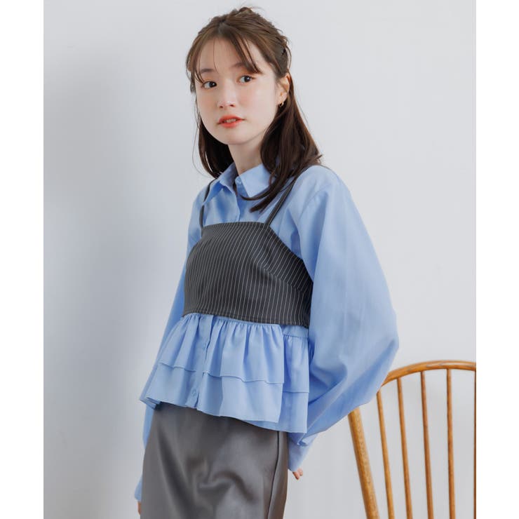 【セットアイテム】ストライプビスチェSETシャツ | RETRO GIRL | 詳細画像28 