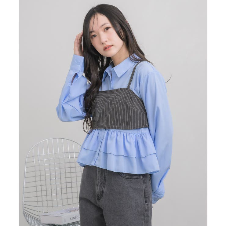 【セットアイテム】ストライプビスチェSETシャツ | RETRO GIRL | 詳細画像34 