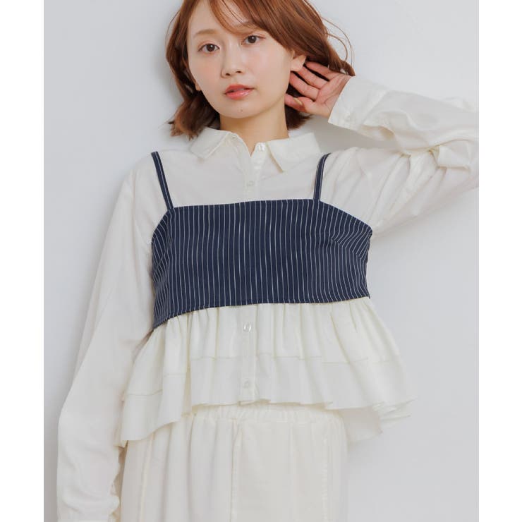 【セットアイテム】ストライプビスチェSETシャツ | RETRO GIRL | 詳細画像42 