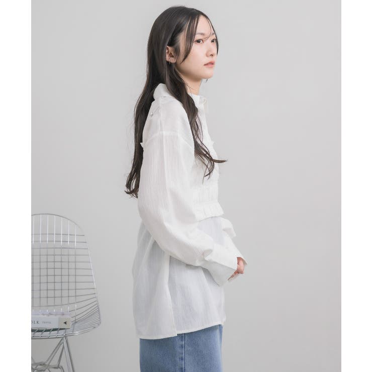 シャーリングキャミ×シャツSET | RETRO GIRL | 詳細画像3 