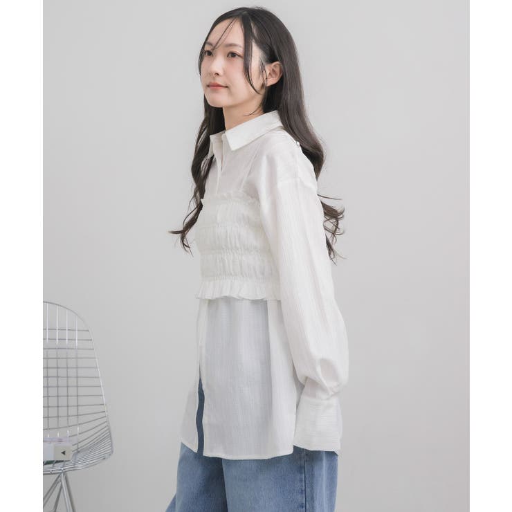 シャーリングキャミ×シャツSET | RETRO GIRL | 詳細画像5 