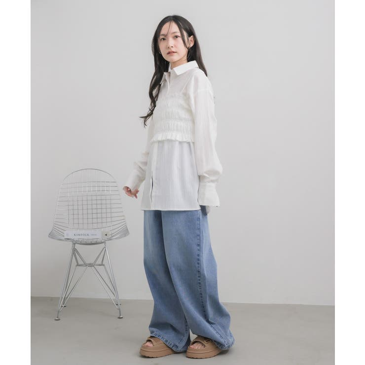 シャーリングキャミ×シャツSET | RETRO GIRL | 詳細画像9 