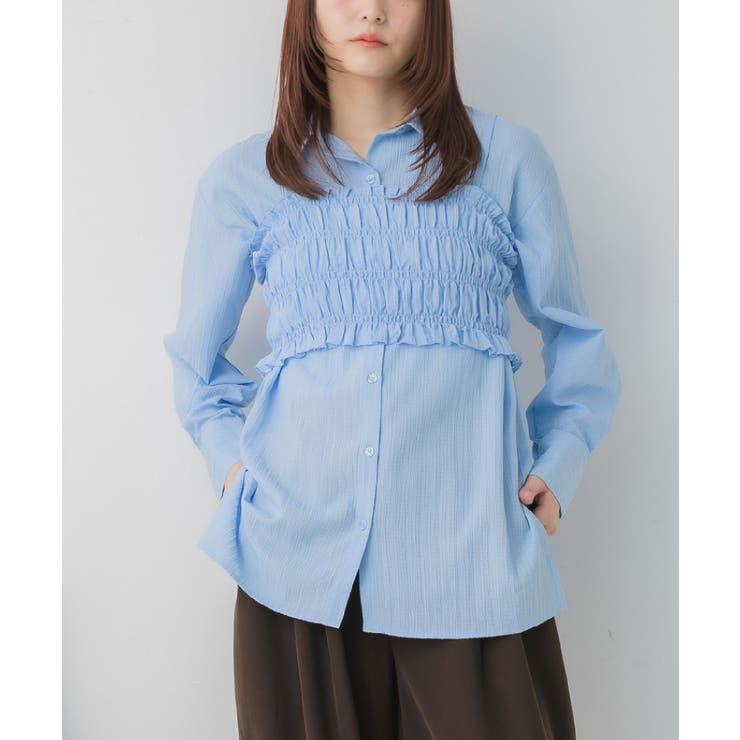 YEL0 | シャーリングキャミ×シャツSET | RETRO GIRL